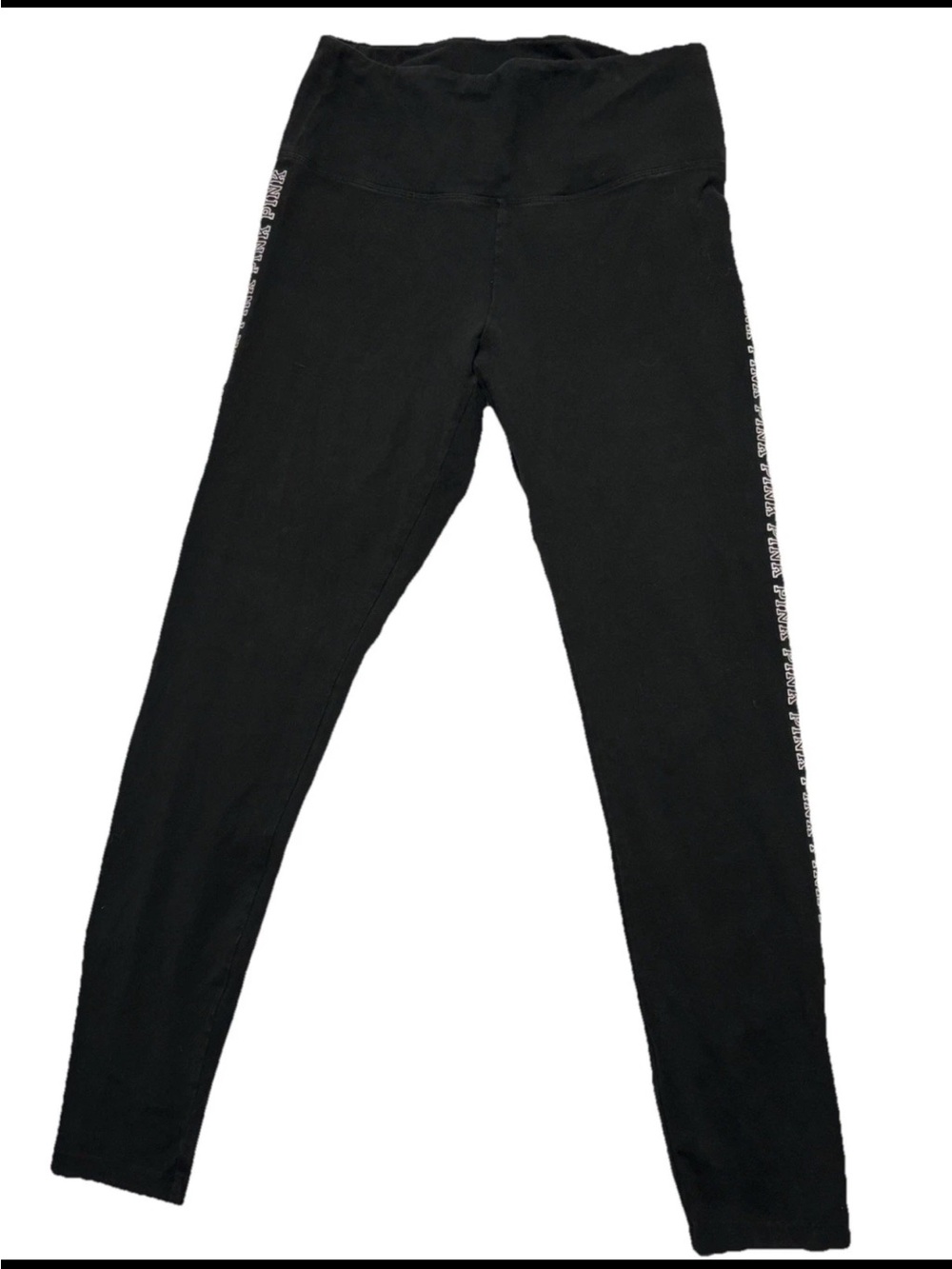Pink Victoria’s Secret Repeat Spellout Leggings Yoga Pants SZ .L
